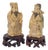 Pair Chinese Scholar and Deity Figures on Carved Hardwood Stands 3.25" For Sale