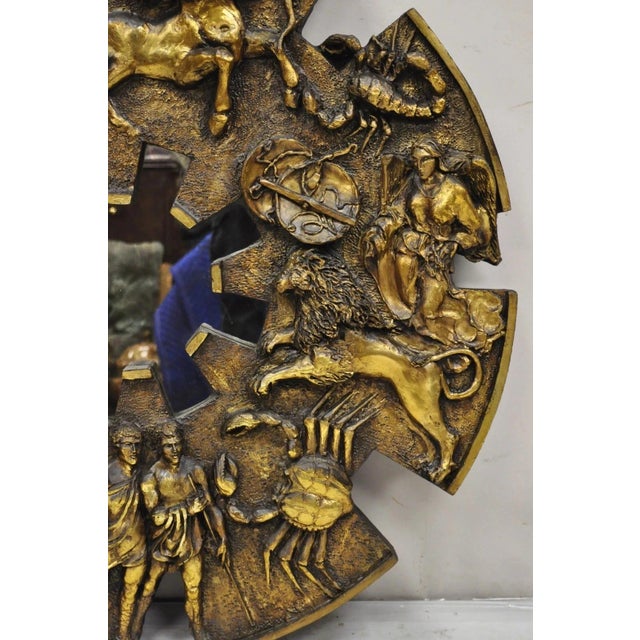 Finesse Originals Vintage Finesse Originals Mid Century Modern Fiberglass Zodiac Sign Wall Mirror For Sale - Image 4 of 11