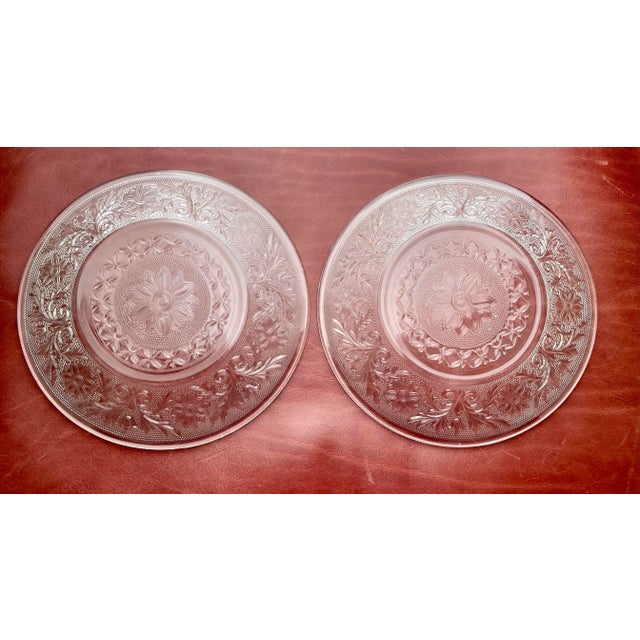 Anchor Hocking Mid 20th Century Vintage Sandwich Glass Salad Plates- a Pair For Sale - Image 4 of 4