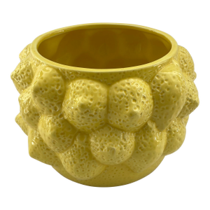 Lemon Yellow Glazed Ceramic Cache Pot