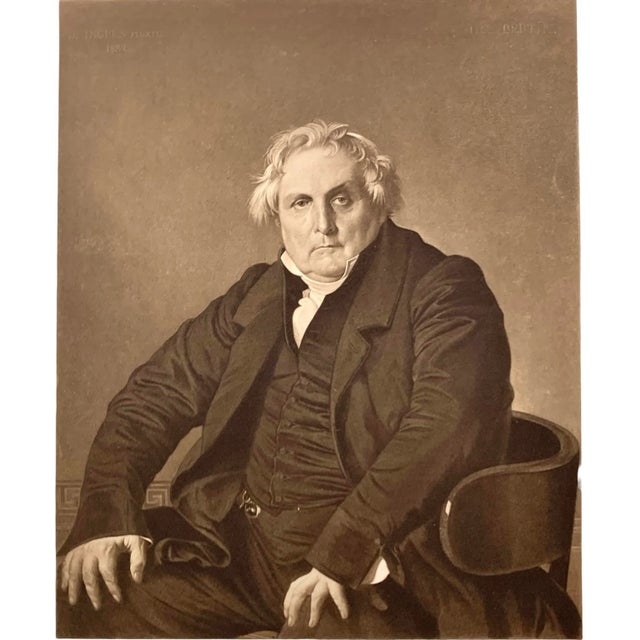 Late 19th Century Antique Late 19th Century Etching, Portrait of Louis-François Bertin After Jean-Auguste-Dominique Ingres For Sale - Image 5 of 11