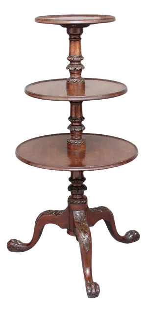 19th Century Three-Tier Mahogany Dumbwaiter
