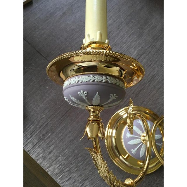 1970s Postmodern Brass Porcelain Wall Lights, Italy, 1970s, Set of 2 For Sale - Image 5 of 18