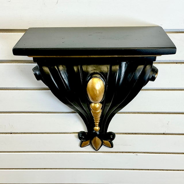 Black 1940s Vintage French Neoclassical Art Deco Hollywood Regency Wall Bracket For Sale - Image 8 of 14