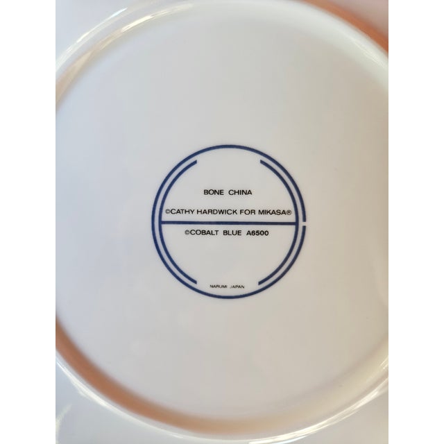 Stylish Cobalt Blue edge plates designed by Cathy Hardwick for Mikasa. These are 8.75 wide so luncheon, salad or sandwich!...