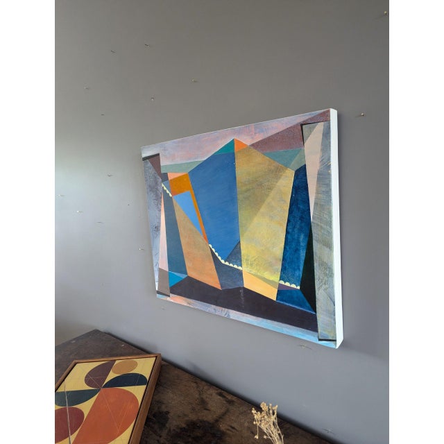 2010s Contemporary 'Remnants of Civilisation' Original Geometric Abstract Oil Painting, Framed For Sale - Image 5 of 11