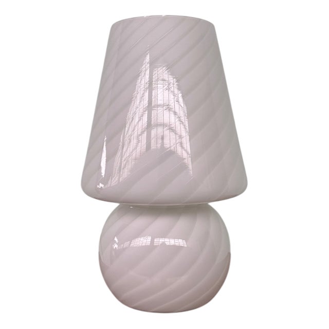 Vintage Italian Opal Murano Glass Lamp, 1970s For Sale