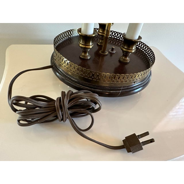 Black Vintage Knob Creek Bouillotte Three Candlestick Style Desk Lamp For Sale - Image 8 of 11