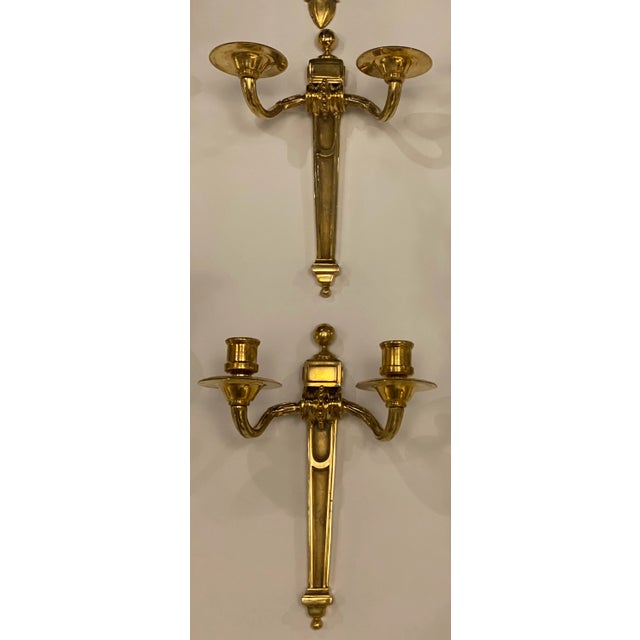 1920s Caldwell Gilt Bronze Double Lights Sconces - Pair For Sale In New York - Image 6 of 6