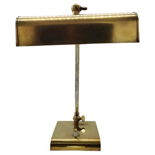 Ministerial Brass Table Lamp with Swivelling Lampshade, 1950s For Sale