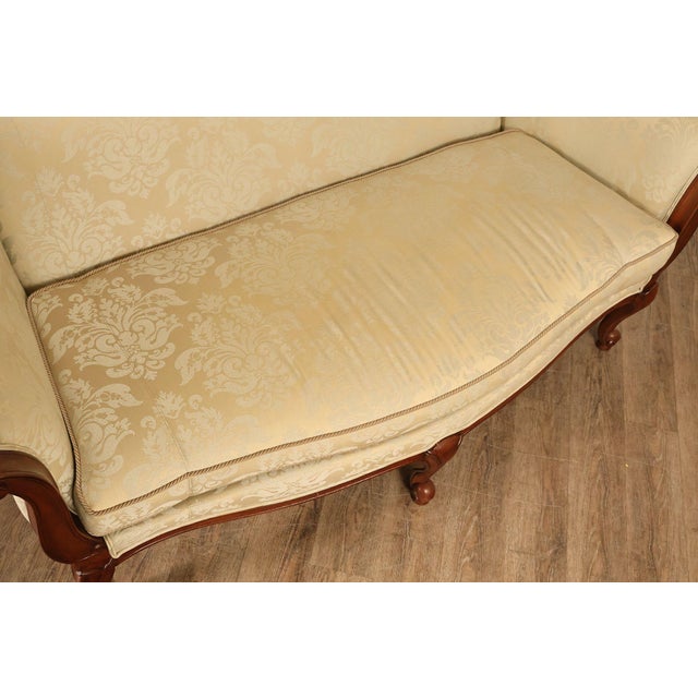 Textile Ethan Allen French Louis XV Style Camelback Sofa For Sale - Image 7 of 18