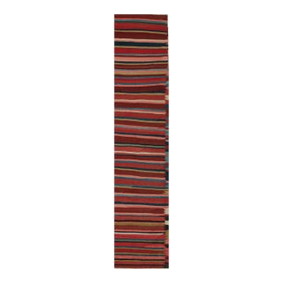 Vintage Persian Karadagh Tribal Kilim in Polychromatic Stripes by Rug & Kilim - 2'6''x11'8'' For Sale
