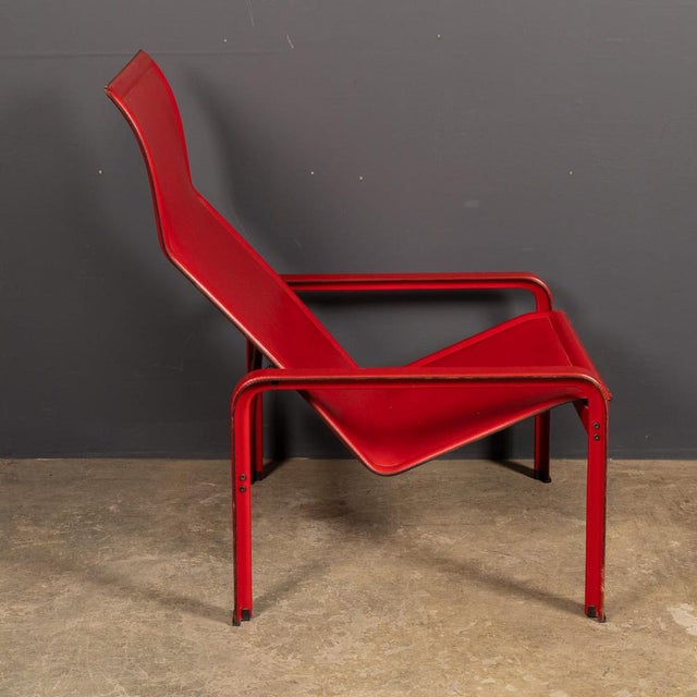 20th Century Italian Red Leather Chair by Toussaint & Angeloni for Matteo Grassi, 1970 For Sale - Image 6 of 18