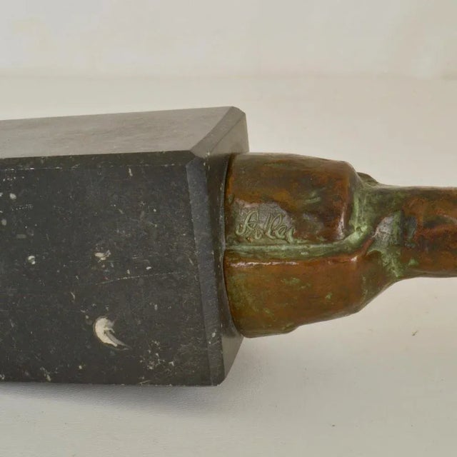 Black Bronze Sculpture of Flute Player by Adler, 1960s For Sale - Image 8 of 9