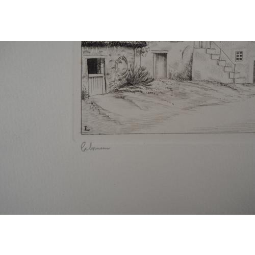 Jean-Emile Laboureur, The Blacksmith's House, Original Signed Etching For Sale - Image 3 of 9