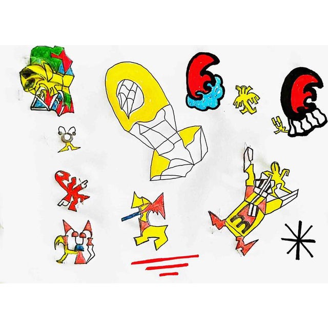 Fred Bugs, Untitled, 2020s, Mixed Media Drawing on Paper For Sale