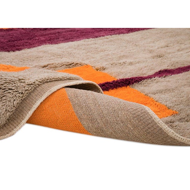 Hand-Knotted Wool Rug by Azele Studio For Sale - Image 6 of 9