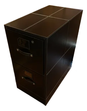 Black Leather Wrapped Office File Cabinet