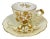 Vintage Golden Floral Kalk Demitasse Cup & Saucer Set- 2 Pieces For Sale