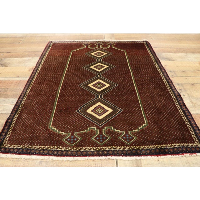 Textile Vintage Persian Afshar Rug With Mid-Century Modern Style - 02'11 X 03'07 For Sale - Image 7 of 10