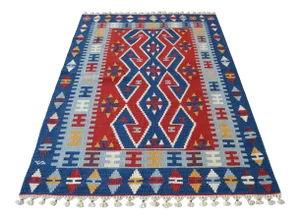 Hand Woven Turkish Oushak Kilim Flat Weave Wool Rug New - 3′10″ × 5′10″