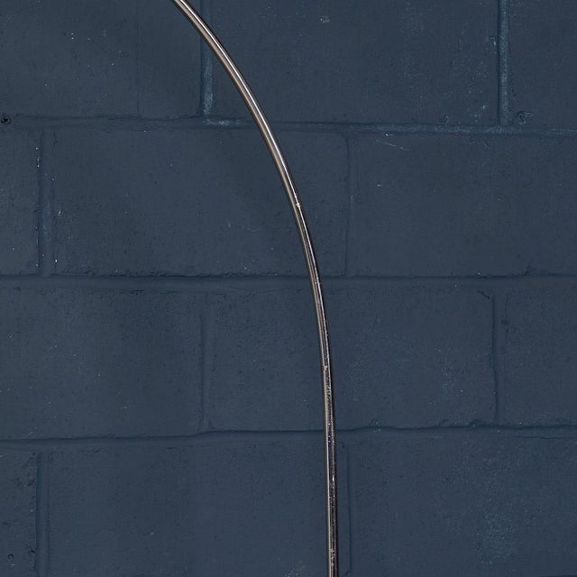 Vintage Italian Chrome Arc Floor Lamp with Opaline Shade, 1970s For Sale - Image 14 of 18