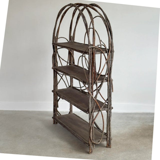 Wood 1980s Rustic Twig & Branch Bentwood Display Étagère For Sale - Image 7 of 12