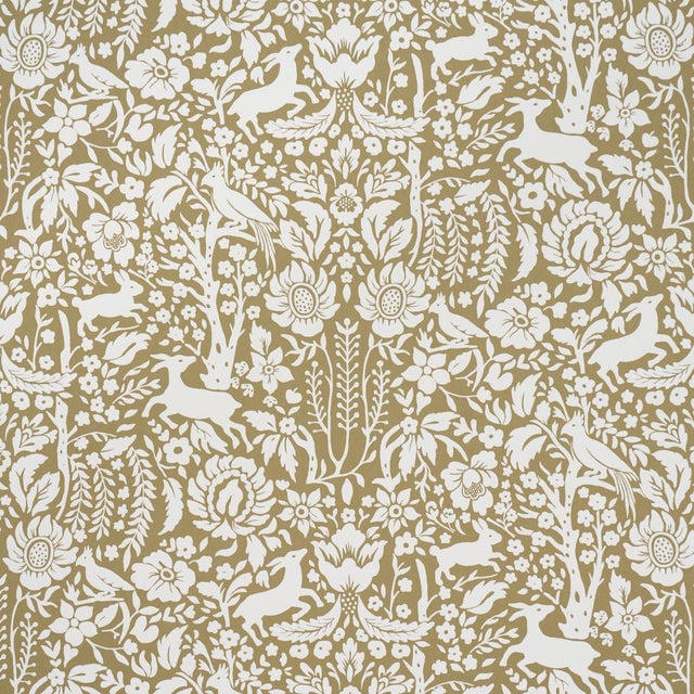 SAMPLE - Schumacher Deerfield Wallpaper In Moss For Sale