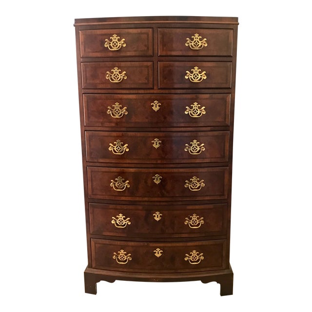 1970s Henredon Aston Court Banded Mahogany 9 Drawer Chest Dresser