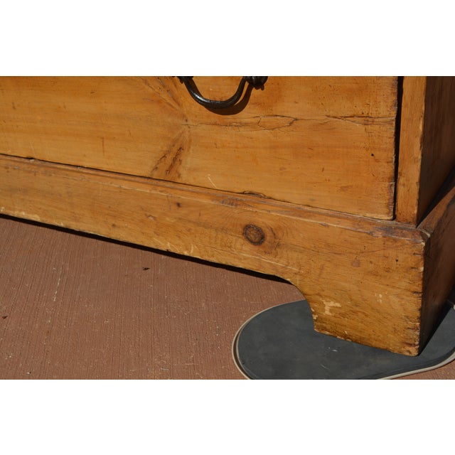 Vintage Unusual Rustic Pine Dresser Chest W/ Small Mirror / Cupboard & Glove Drawer For Sale - Image 11 of 17