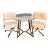 Vintage Cal-Style Brass & Glass 4-Piece Dining Set For Sale