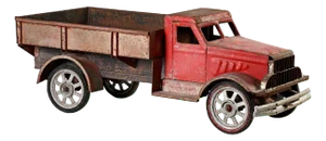 Large Polychrome Painted Metal Model of a Lorry