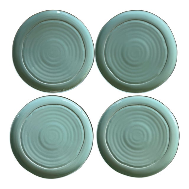 Set of 4 Italian Ceramisia Dinner Plates For Sale