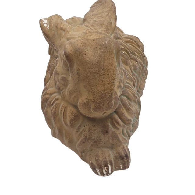 Figurative Vintage Ceramic Long-Haired Bunny Rabbit Figurine – Brown Lop Ear 15 Inch For Sale - Image 3 of 13