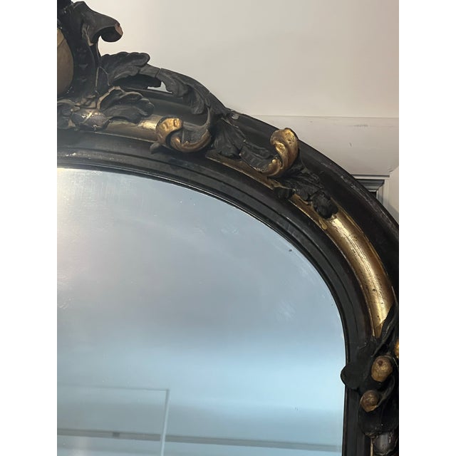 Mid 19th Century Victorian Gilt Gold and Black Large Pier Mirror For Sale - Image 4 of 12
