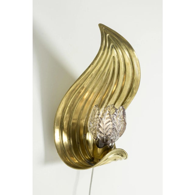 Metal Swedish Brass Wall Lamps, Set of 2 For Sale - Image 7 of 10