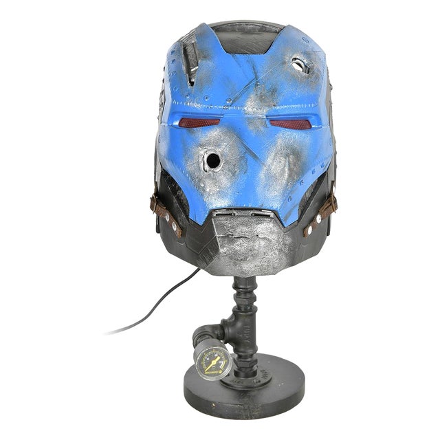 Iron Patriot Helmet Turned Into an Industrial Lamp For Sale