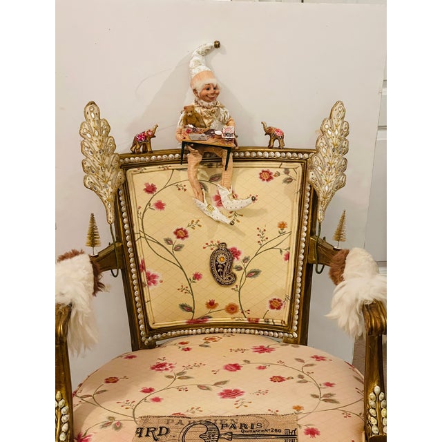 Wood Whimsical Jester Floridus Armchair in McKenzie and Childs Style For Sale - Image 7 of 12