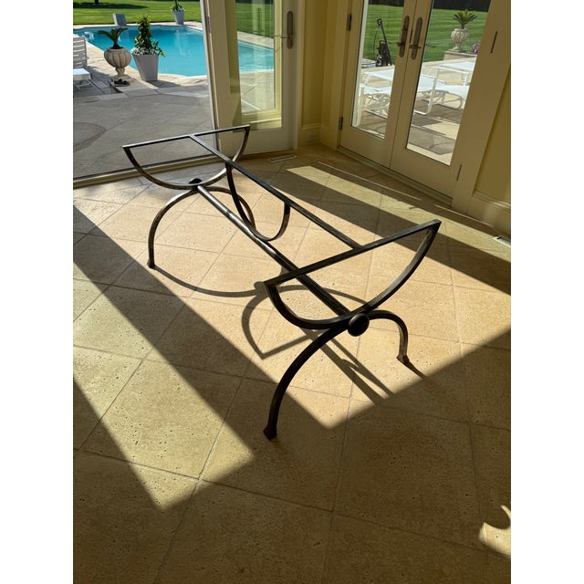 Italian Vintage Wrought Iron Dining Table Base For Sale - Image 3 of 6