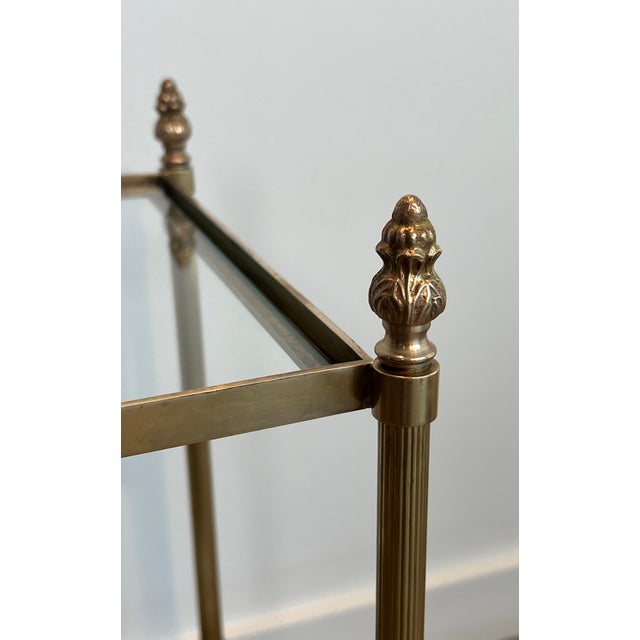 1940s Pair of brass side tables attributed to Maison Jansen For Sale - Image 10 of 12