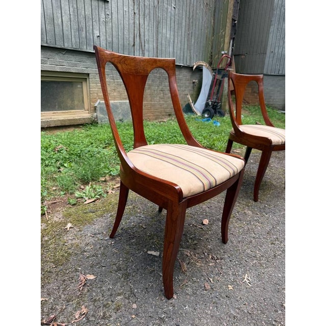 Vintage Pair of Regency Style Emprire Directorie Style Dining Side Chairs. Possibly Attributed to Kindel For Sale - Image 10 of 10