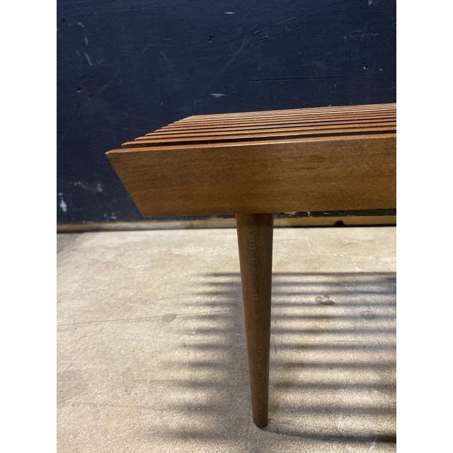 Mid-Century Modern 1960's Modernist Slatted Adjustable Bench For Sale - Image 3 of 10