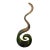 MCM Murano Style Amber Green 15” Glass Swirl Sculpture Hand Blown Ribbon Glass Figurine For Sale