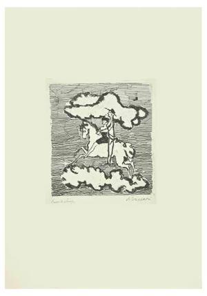 Mino Maccari, Rider, Etching, Mid-20th Century