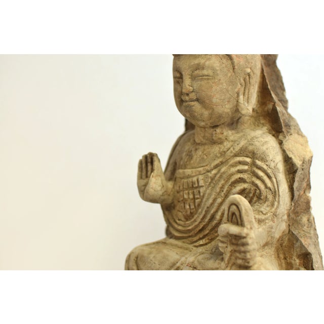 19th Century Solid Stone Young Buddha Shakyamuni 23 Lb For Sale - Image 11 of 16