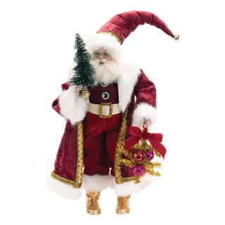 Holiday Santa with Pine Tree Character 25"H For Sale