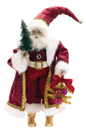 Holiday Santa with Pine Tree Character 25"H