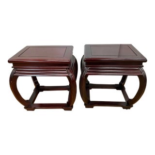 Pair of Small Chinese Lacquered End Tables For Sale