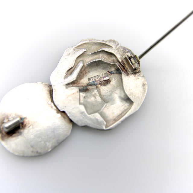 Late 19th Century Victorian Whiting Sterling Silver Etruscan/Homeric Pin For Sale - Image 4 of 6