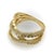 1990s Contemporary 14k Gold Micro Pave Diamond Crossover Ring, Size 6 For Sale - Image 10 of 11